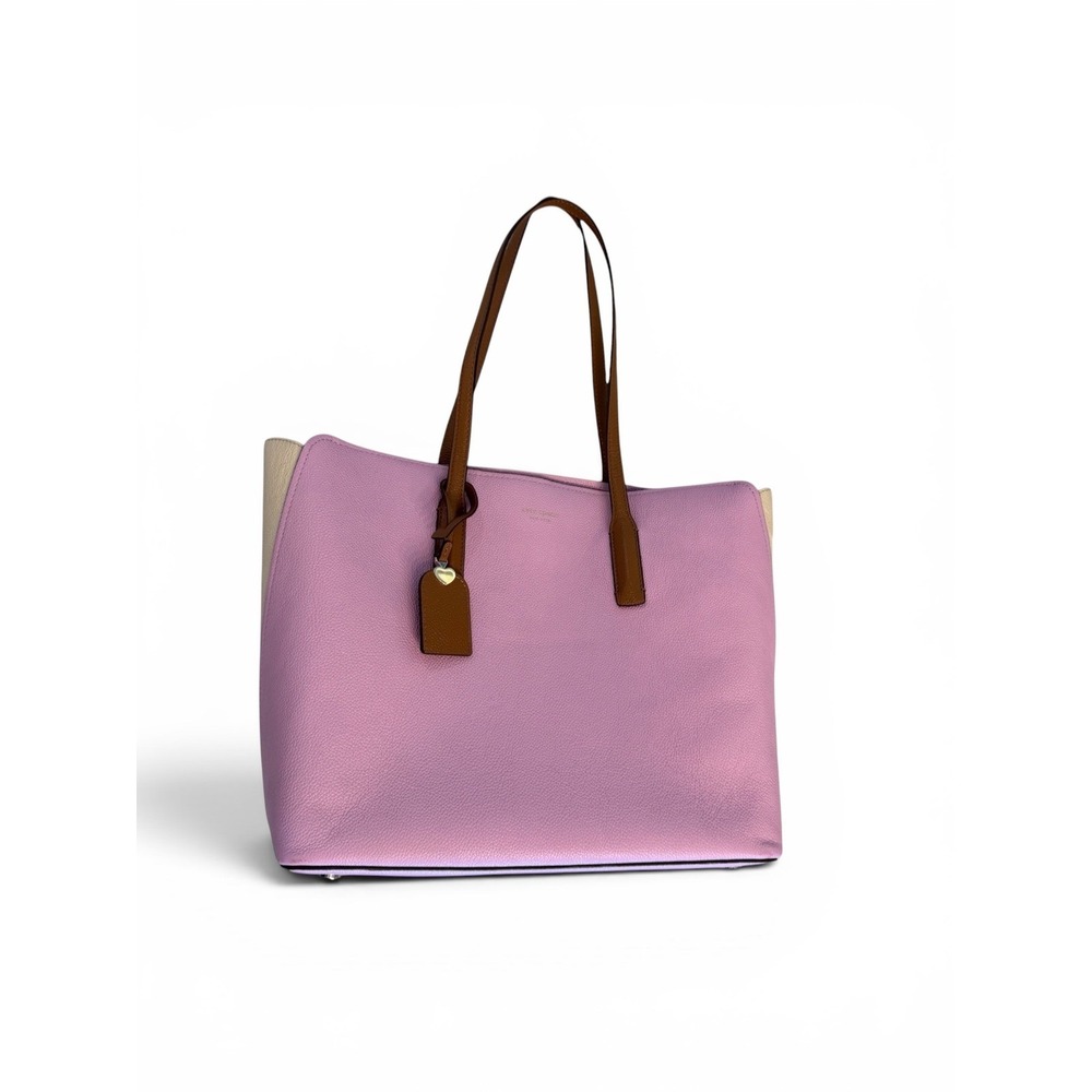 Kate Spade Carson Large Tote Bag Pink Ruby Pebbled Leather Colorblock Tri-color